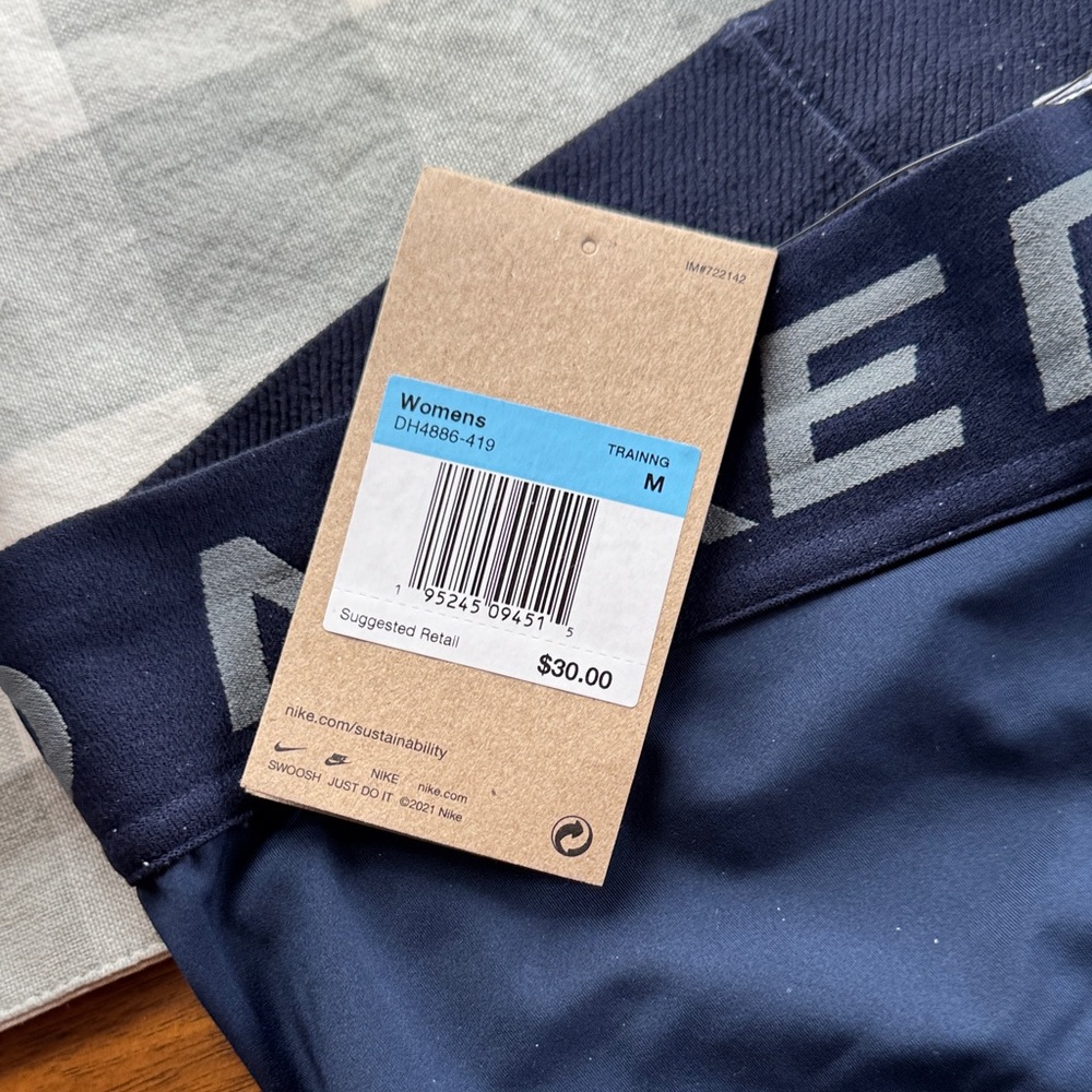 Nike Pro Navy Blue Athletic Shorts 5” - Picture 2 of 4